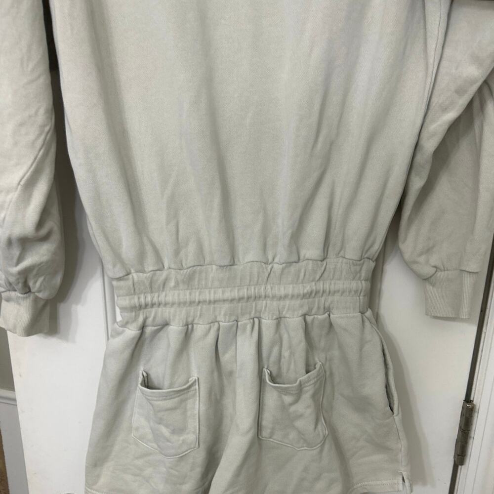 Free People Beach Kickin It Romper XS Stone Hoodie Lounge Oversized Relaxed - Picture 9 of 13